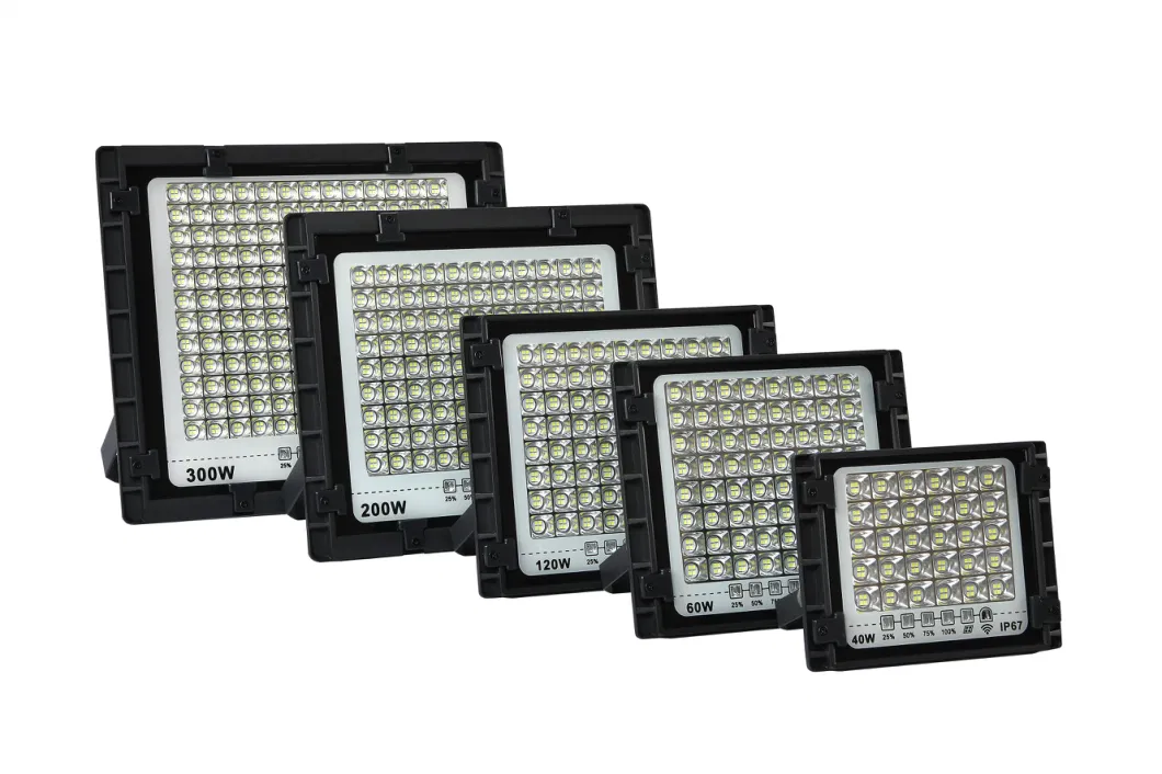 40W 60W 120W 200W 300W Solar Courtyard Lamp with Linear Function IP65 Solar Flood Light